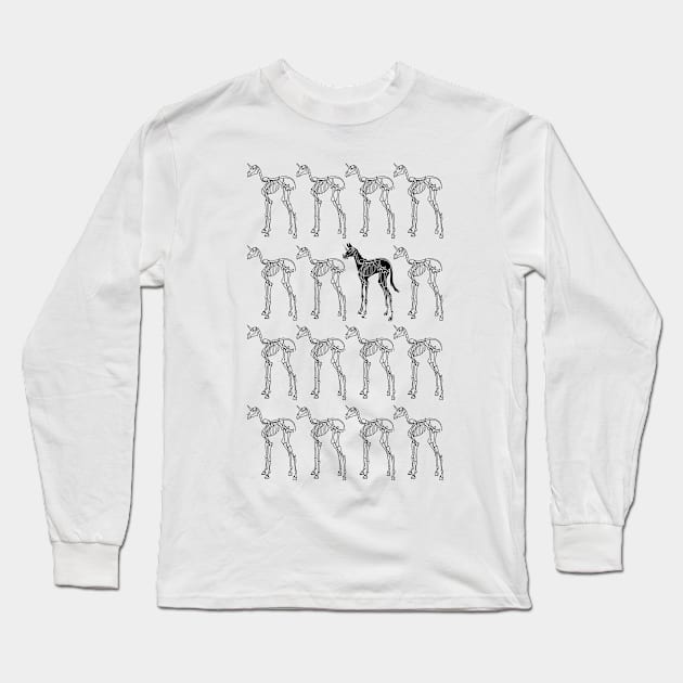 Skeleton Unicorn Pattern Long Sleeve T-Shirt by Thatssounicorny